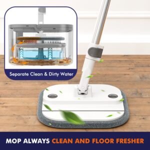 Upgrade Spin Mop and Bucket with Detachable inner bucket for Home